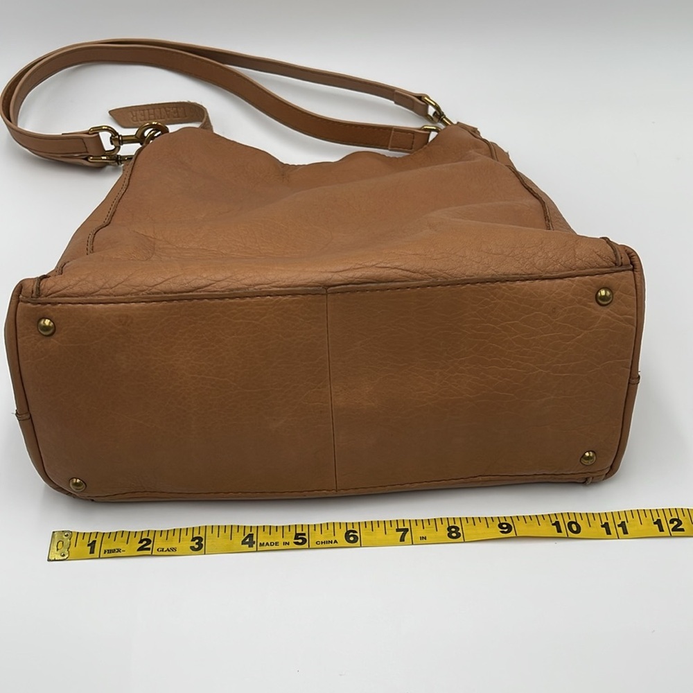American Leather Co. Shoulder Bag - Caramel Brown 100% Leather - Double Straps - Picture 10 of 16